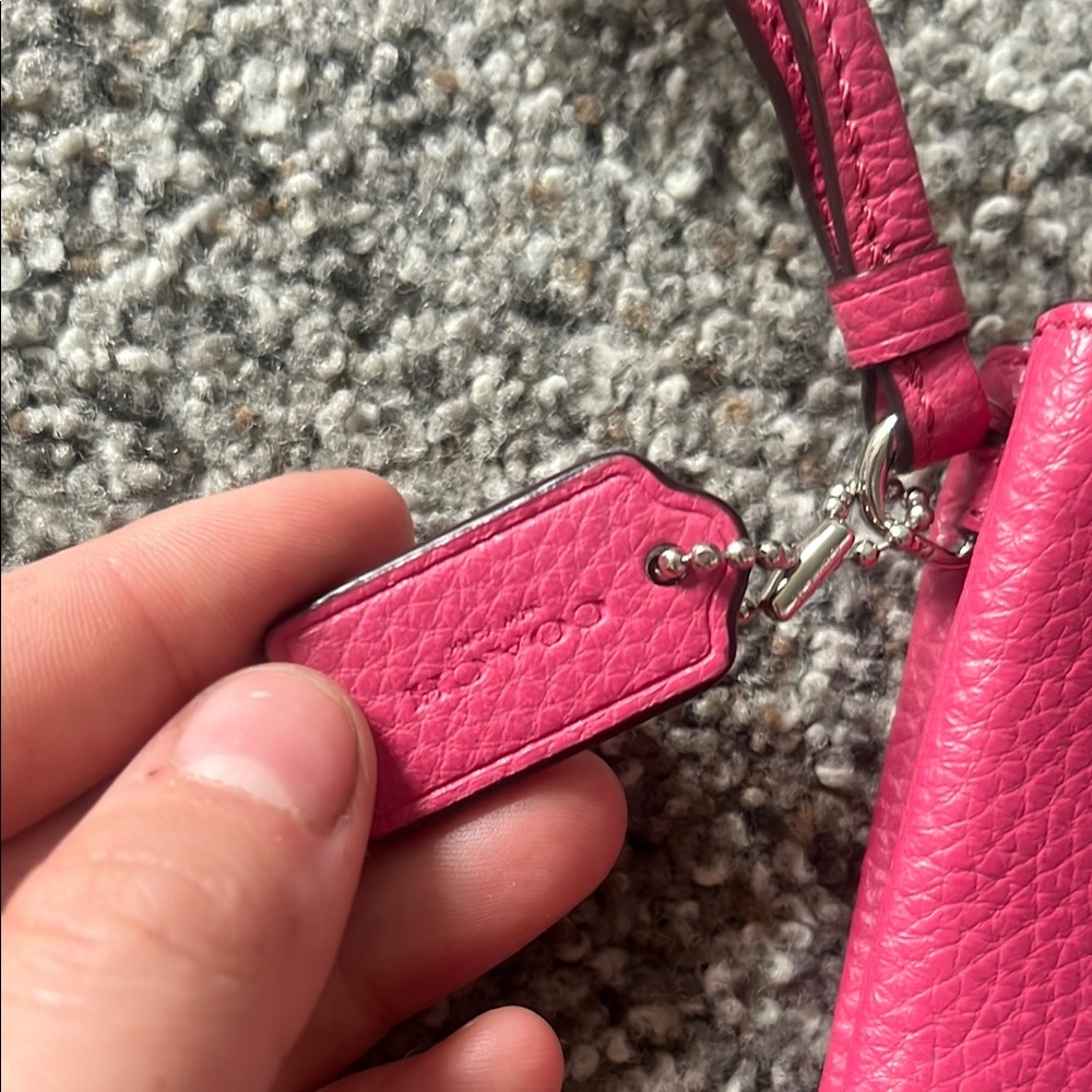 Coach Pink Pebbled Leather Clutch - Picture 4 of 12
